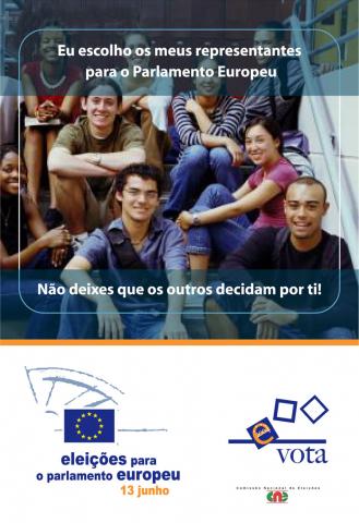 Cartaz e anúncio de imprensa dirigido aos jovens - Parlamento Europeu/2004