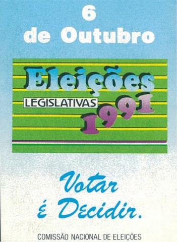 Autocolante - Eleição da Assembleia da República/1991